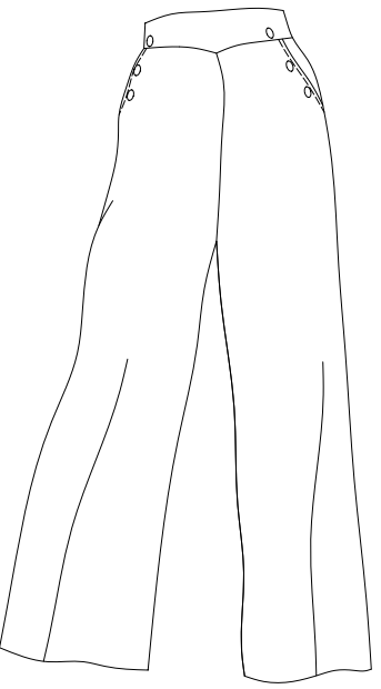 Dessin technique du patron du pantalon NOSTALVITA de Jour De Couture