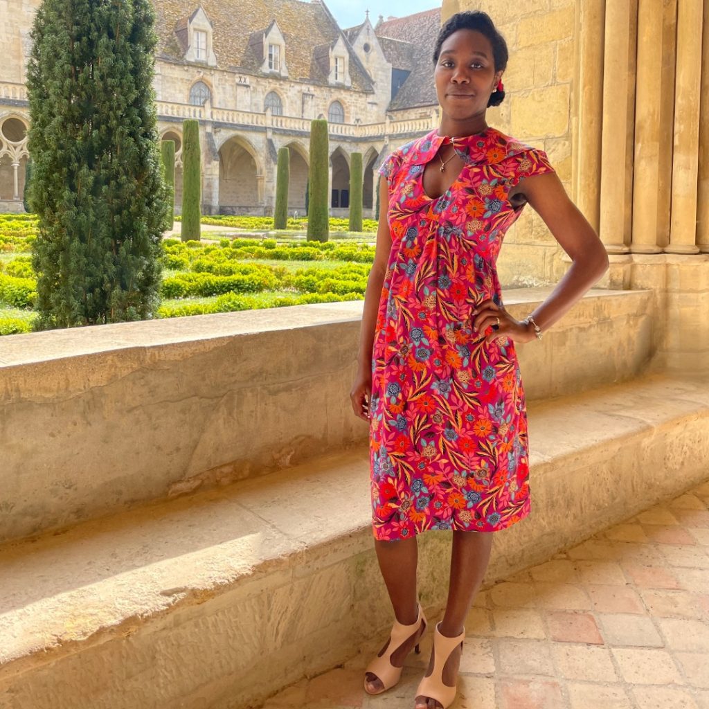 La robe paulette de camimade patterns à l'abbaye de Royaumont