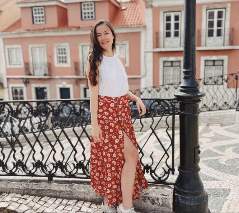 Jupe Chloé portée par la créatrice au Portugal