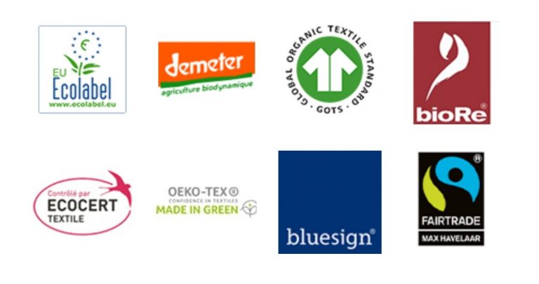 Labels textiles validés par l'ADEME au 16 Aout 2022 dont GOTS et OEKO-TEX