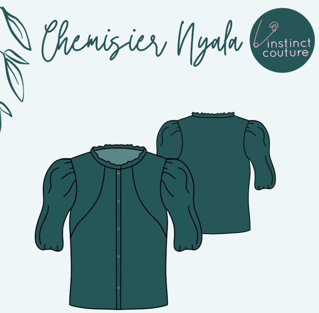 Dessin technique du patron du chemisier Nayla Instinct Couture