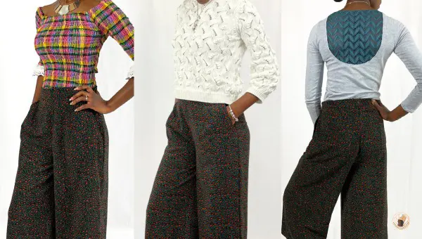 1Pantalon NOSTALVITA, 3 tenues reclycles son dressing