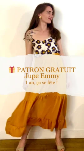 alt="jupe Emmy cousue à partir du patron de jupe gratuit LSH"